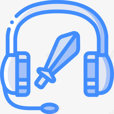 耳机电脑游戏5蓝色图标图标