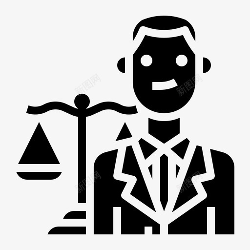律师头像职业图标svg_新图网 https://ixintu.com 固体 头像 律师 职业