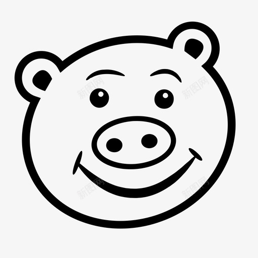 卡通猪动物培根图标svg_新图网 https://ixintu.com 农场 动物 卡通 培根