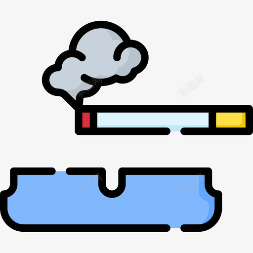 烟灰缸58号吧台线性颜色图标svg_新图网 https://ixintu.com 58号吧台 烟灰缸 线性颜色