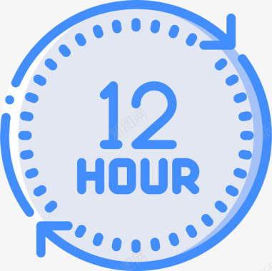12小时时间管理32蓝色图标图标