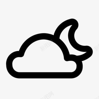 云月新月天气图标图标
