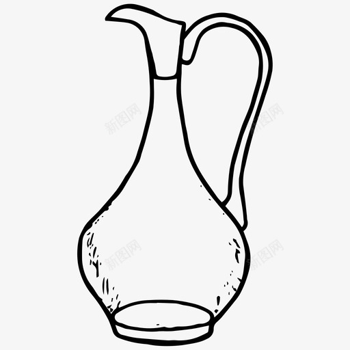 酒瓶盘子手绘图标svg_新图网 https://ixintu.com 厨房 手绘 水壶 盘子 酒瓶