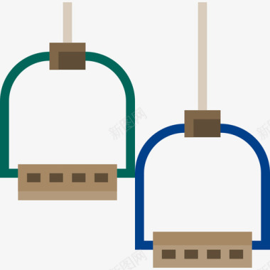 体操吊环29号健身房扁平图标图标