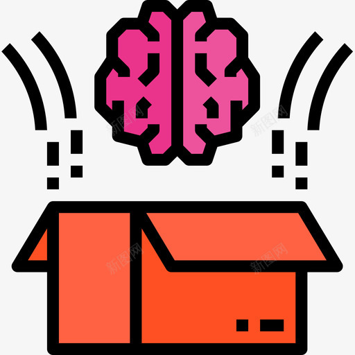 盒子大脑概念4线颜色图标svg_新图网 https://ixintu.com 大脑 概念 盒子 颜色