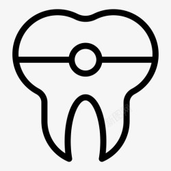 牙齿线图牙齿牙科牙医图标高清图片