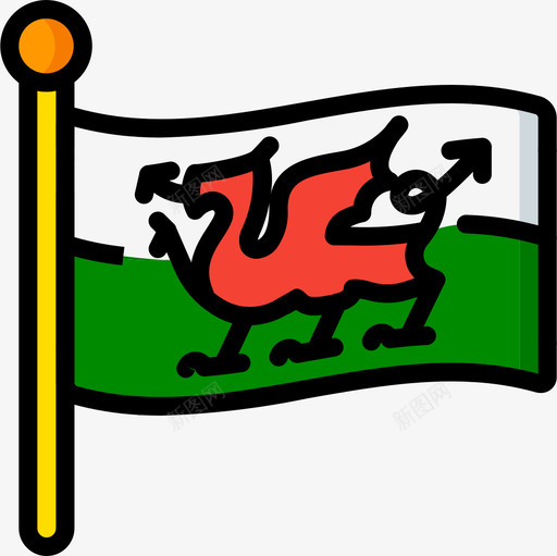 威尔士英国4线性颜色图标svg_新图网 https://ixintu.com 威尔士 线性颜色 英国4