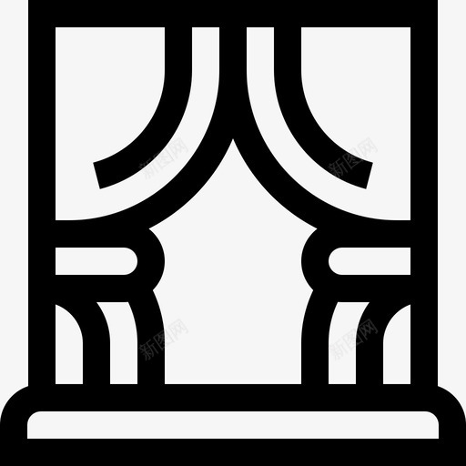 窗户家和生活17线性图标svg_新图网 https://ixintu.com 生活 窗户 线性
