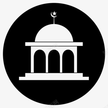清真寺穆斯林祈祷图标图标