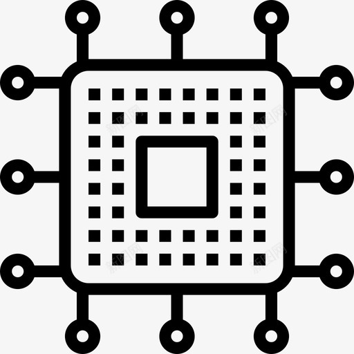 计算机网络处理器图标svg_新图网 https://ixintu.com 处理器 计算机网络