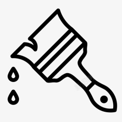建筑机械采购产品工具刷颜色油漆图标高清图片