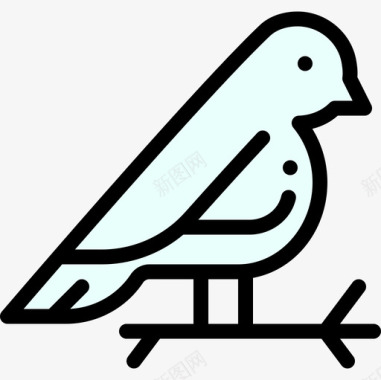 小鸟春75线形颜色图标图标