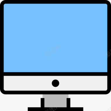计算机技术和电子线颜色图标图标