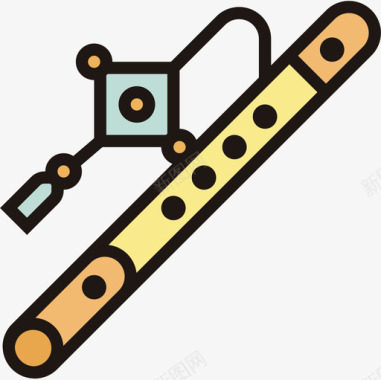 长笛乐器6线颜色图标图标