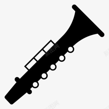 单簧管铜管喇叭图标图标