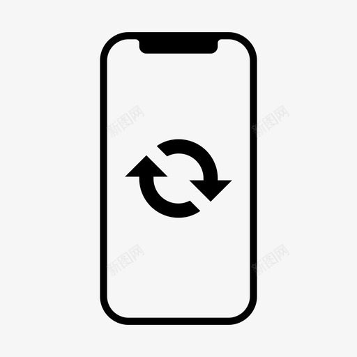 同步电话iphone刷新图标svg_新图网 https://ixintu.com iphone 刷新 加载 同步 更新 电话 苹果 重新