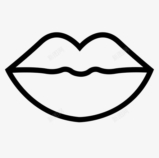 嘴唇时尚2直线型图标svg_新图网 https://ixintu.com 嘴唇 时尚2 直线型