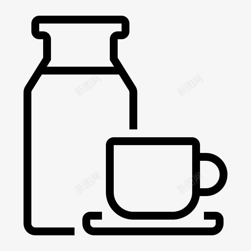 咖啡和牛奶瓶生意商店图标svg_新图网 https://ixintu.com 咖啡 咖啡店 商店 奶瓶 牛奶 生意