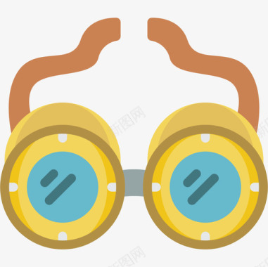 护目镜蒸汽朋克3扁平图标图标