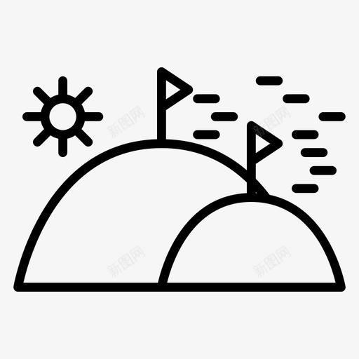 山冒险旗帜图标svg_新图网 https://ixintu.com 冒险 旗帜 自然