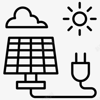 太阳能板可再生能源太阳能图标图标