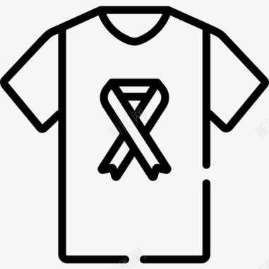 衬衫世界癌症意识日8直线图标图标