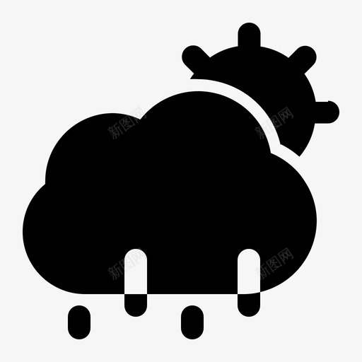 雨云自然图标svg_新图网 https://ixintu.com 云 天气 天气雕文 太阳 自然 雨