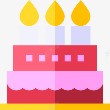 生日蛋糕幸福6扁平图标图标