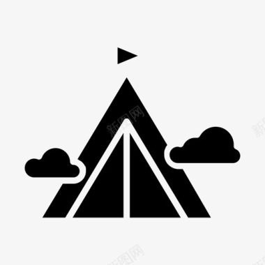 露营度假帐篷图标图标