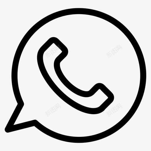 whatsapp通话电话图标svg_新图网 https://ixintu.com whatsapp 电话 社交 网络 通话