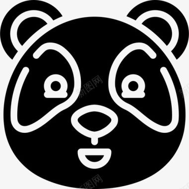 熊猫熊可爱的图标3填充图标