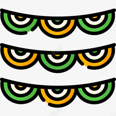 花环印度共和国第二天线形颜色图标图标
