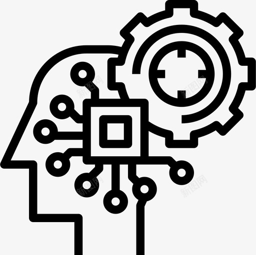 人工智能脑过程3线性图标svg_新图网 https://ixintu.com 人工智能 线性 脑过程3