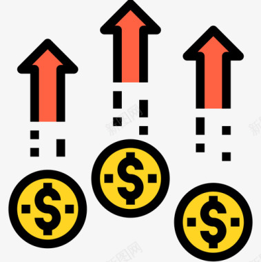 增长投资31线性颜色图标图标