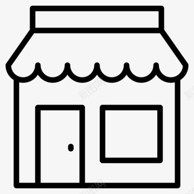 商店面包店建筑图标图标