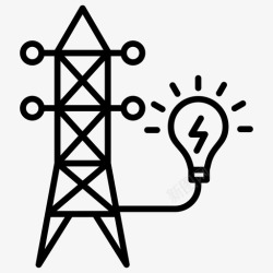 电力传输电线杆电流传输电线塔图标高清图片