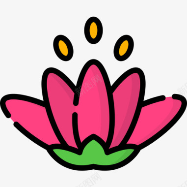 莲花印度共和国第二天线形颜色图标图标