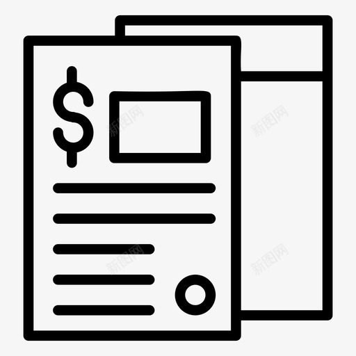 发票帐单单据图标svg_新图网 https://ixintu.com 单据 发票 帐单 税务 表格 银行和财务行图标