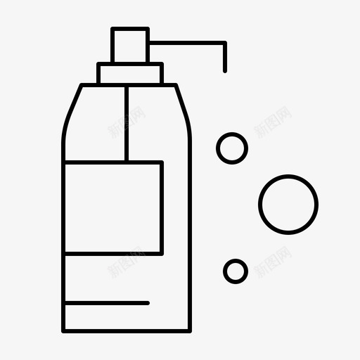 清洁剂产品肥皂瓶图标svg_新图网 https://ixintu.com 产品 卫生常规细线 清洁剂 肥皂瓶