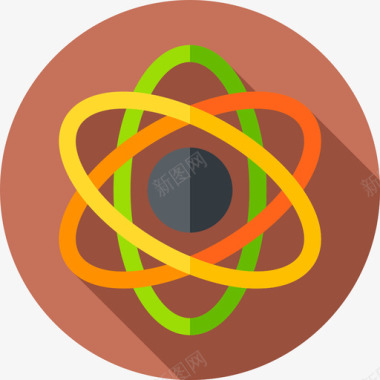 原子核能17扁平图标图标