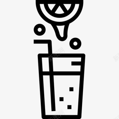 果汁饮料21线性图标图标