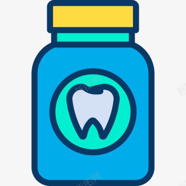 药物牙科17线颜色图标图标