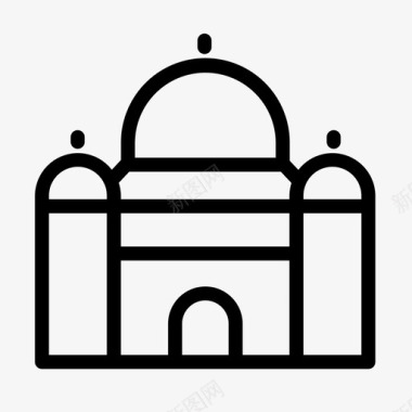 犹太教堂建筑信仰图标图标