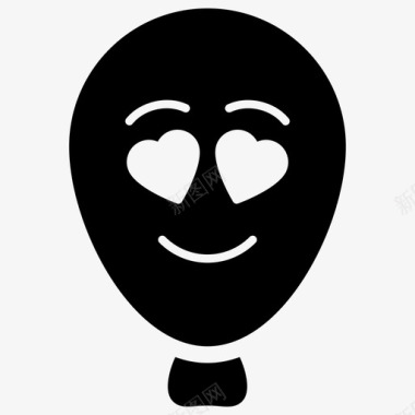 心眼气球表情符号情感图标图标