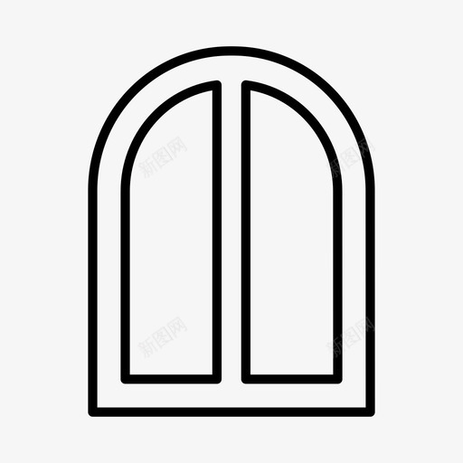 拱形窗饰面住宅图标svg_新图网 https://ixintu.com 住宅 室内 拱形窗 窗户 饰面