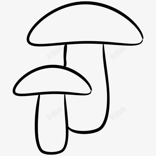 蘑菇食物2个手绘图标svg_新图网 https://ixintu.com 2个 图标 手绘 蘑菇 食物