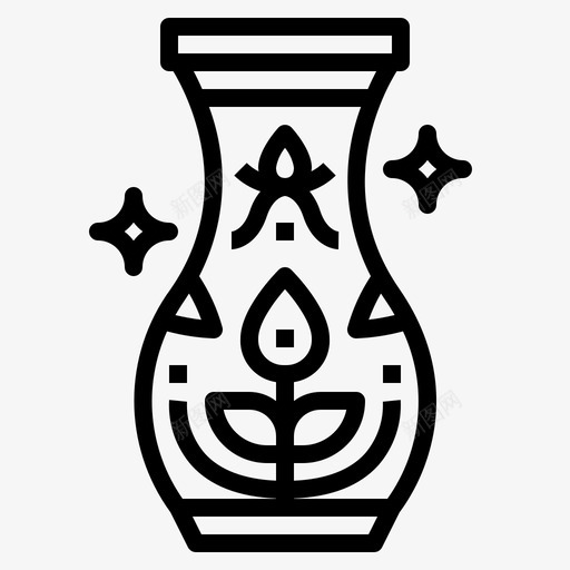 陶器陶瓷文化图标svg_新图网 https://ixintu.com 工艺品 文化 花瓶 陶器 陶瓷