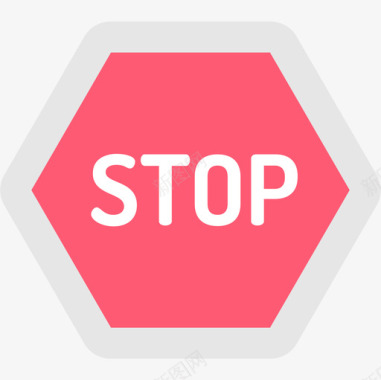 停止信号禁止6平坦图标图标