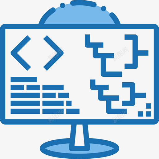 计算机网页和开发28蓝色图标svg_新图网 https://ixintu.com 开发 网页设计 蓝色 计算机