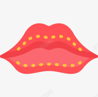 嘴唇整形手术4扁平图标图标